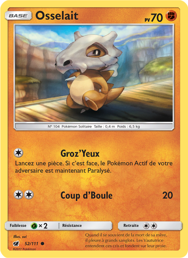 Osselait 52 — Crimson Invasion (French Pokémon TCG card)