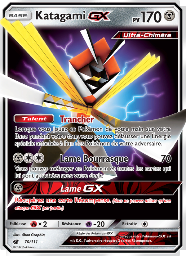 Katagami GX 70 — Crimson Invasion (French Pokémon TCG card)