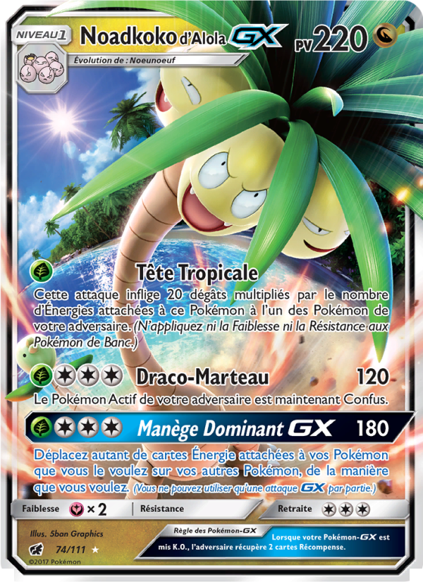 Noadkoko d’Alola GX 74 — Crimson Invasion (French Pokémon TCG card)