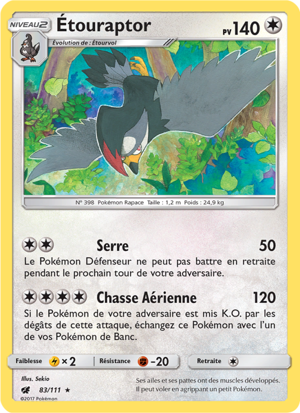 Étouraptor 83 — Crimson Invasion (French Pokémon TCG card)