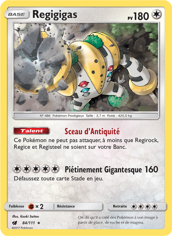 Regigigas 84 — Crimson Invasion (French Pokémon TCG card)