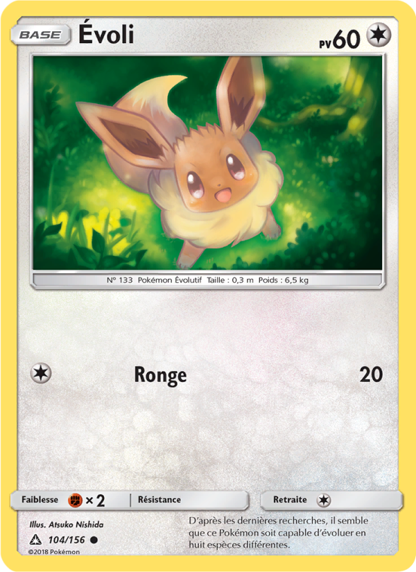 Évoli 104 — Ultra Prism (French Pokémon TCG card)
