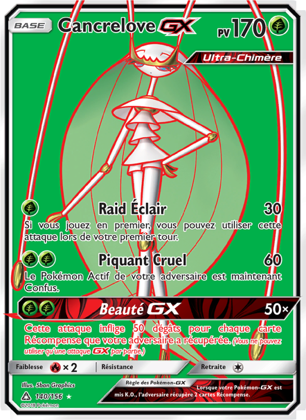 Cancrelove GX 140 — Ultra Prism (French Pokémon TCG card)
