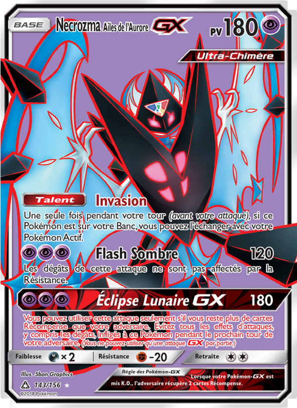 Necrozma Ailes de l’Aurore GX 143 — Ultra Prism (French Pokémon TCG card)