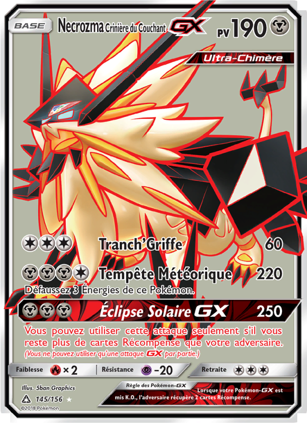 Necrozma Crinière du Couchant GX 145 — Ultra Prism (French Pokémon TCG card)