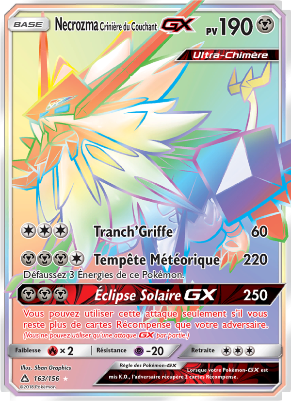 Necrozma Crinière du Couchant GX 163 — Ultra Prism (French Pokémon TCG card)