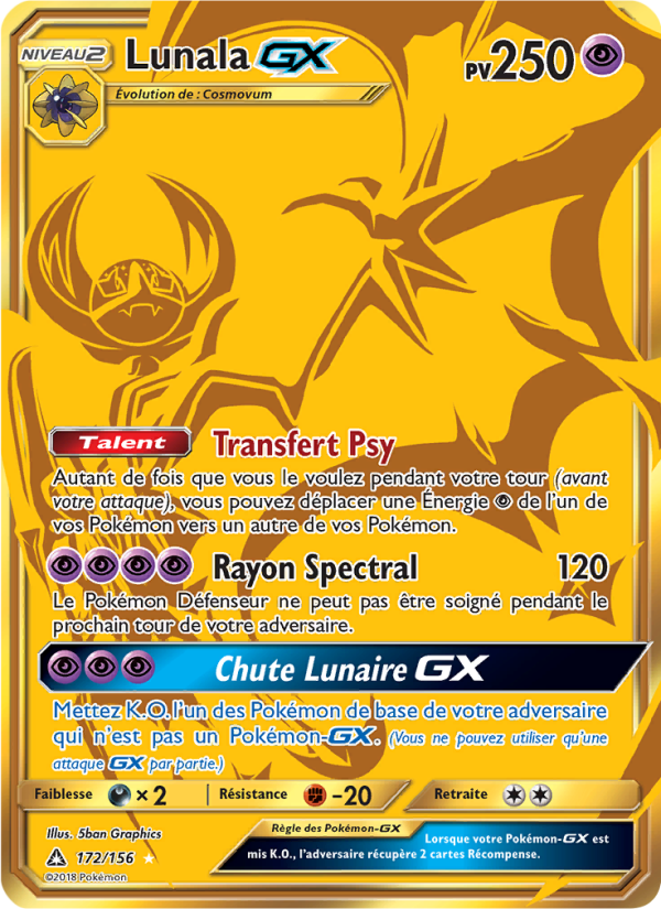 Lunala GX 172 — Ultra Prism (French Pokémon TCG card)