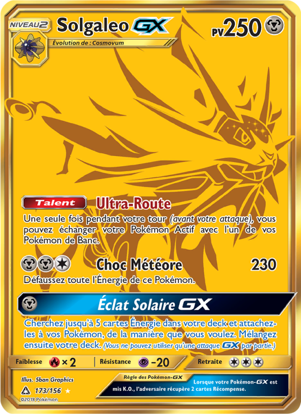 Solgaleo GX 173 — Ultra Prism (French Pokémon TCG card)