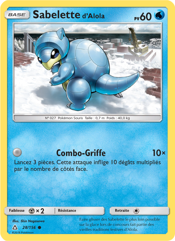 Sabelette d’Alola 28 — Ultra Prism (French Pokémon TCG card)