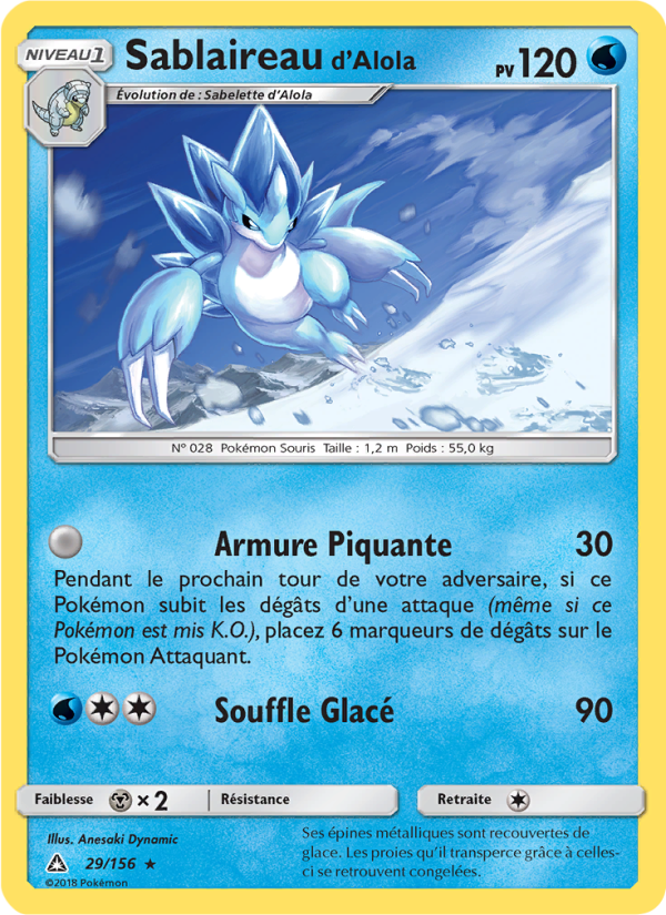 Sablaireau d’Alola 29 — Ultra Prism (French Pokémon TCG card)