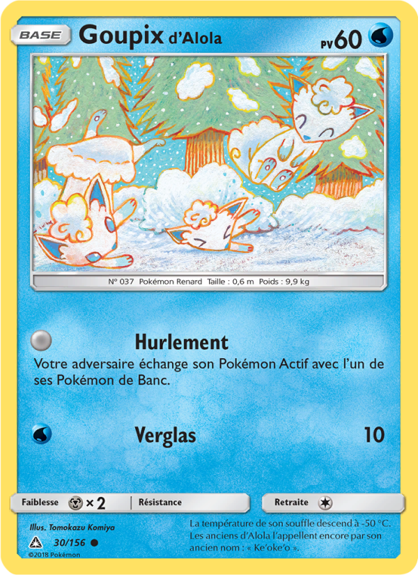 Goupix d’Alola 30 — Ultra Prism (French Pokémon TCG card)