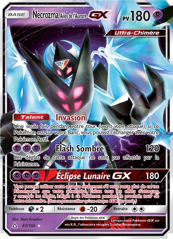Necrozma Ailes de l’Aurore GX 63 — Ultra Prism (French Pokémon TCG card)