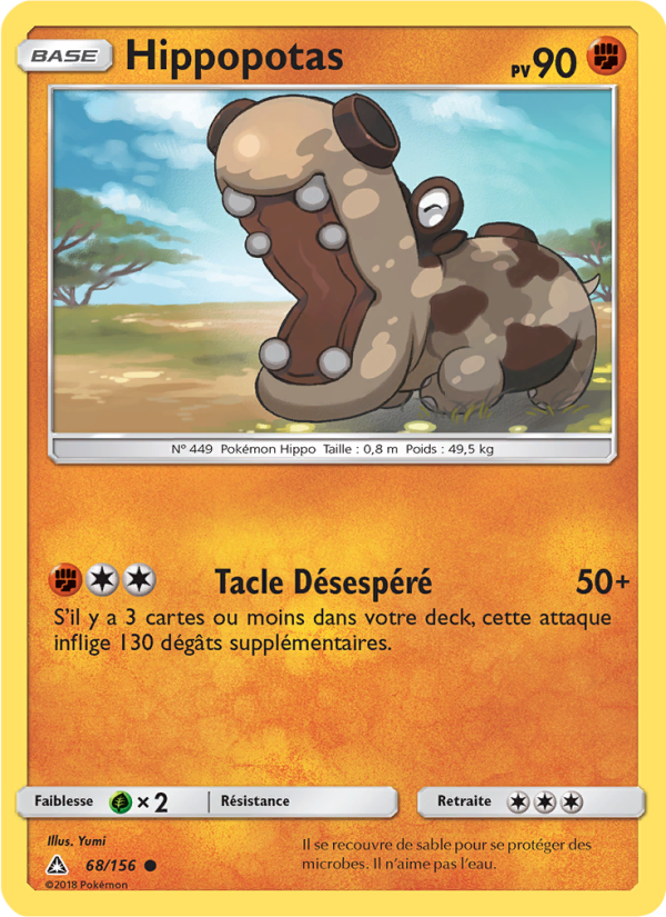 Hippopotas 68 — Ultra Prism (French Pokémon TCG card)