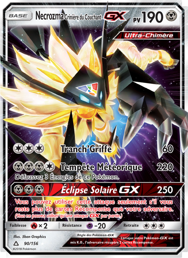 Necrozma Crinière du Couchant GX 90 — Ultra Prism (French Pokémon TCG card)
