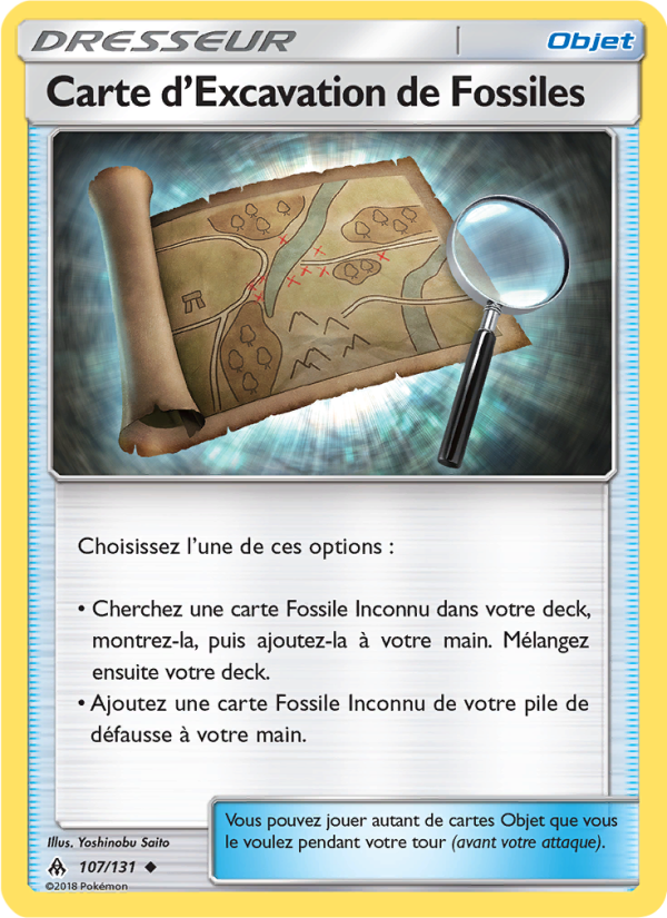 Carte d’Excavation de Fossiles 107 — Grauen Der Lichtfinsternis (French Pokémon TCG card)