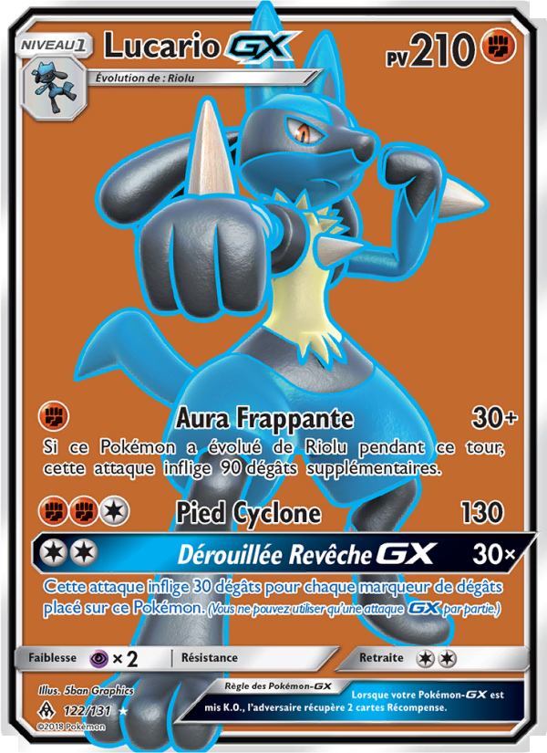 Lucario GX 122 — Grauen Der Lichtfinsternis (French Pokémon TCG card)