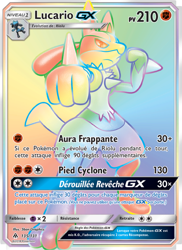 Lucario GX 135 — Grauen Der Lichtfinsternis (French Pokémon TCG card)