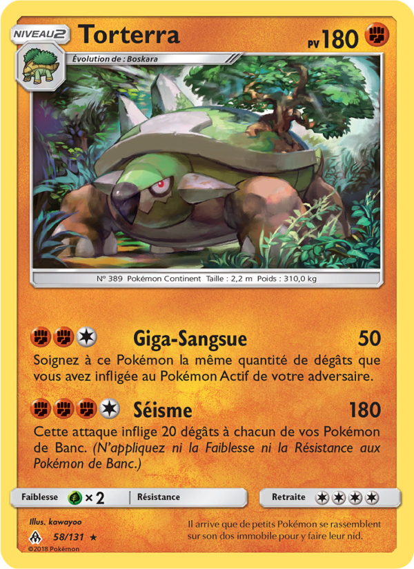 Torterra 58 — Grauen Der Lichtfinsternis (French Pokémon TCG card)