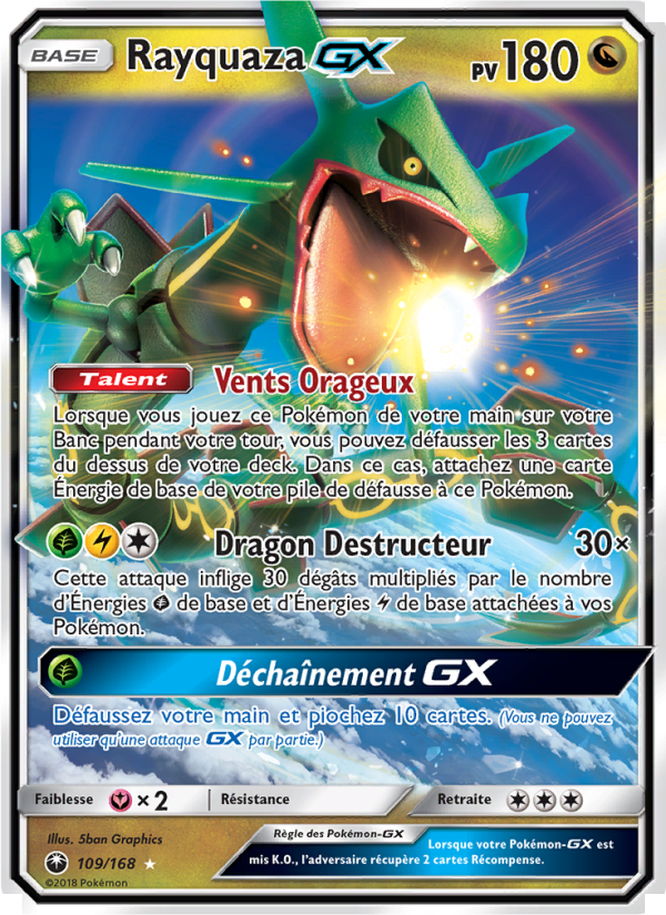Rayquaza GX 109 — Celestial Storm (French Pokémon TCG card)