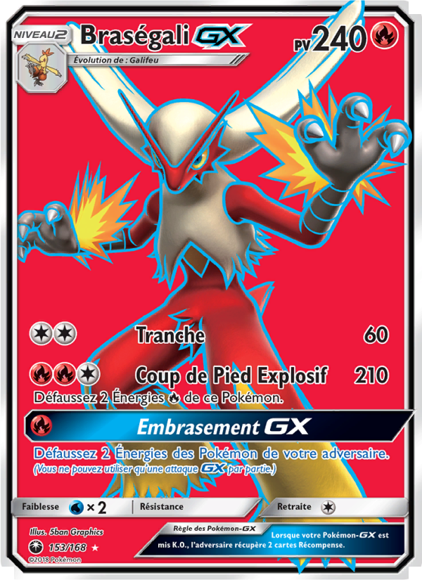 Braségali GX 153 — Celestial Storm (French Pokémon TCG card)