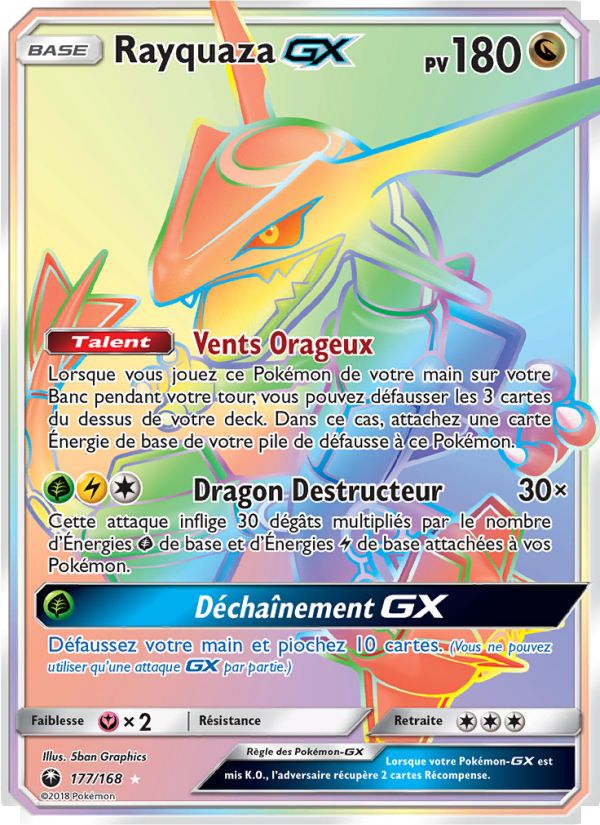 Rayquaza GX 177 — Celestial Storm (French Pokémon TCG card)