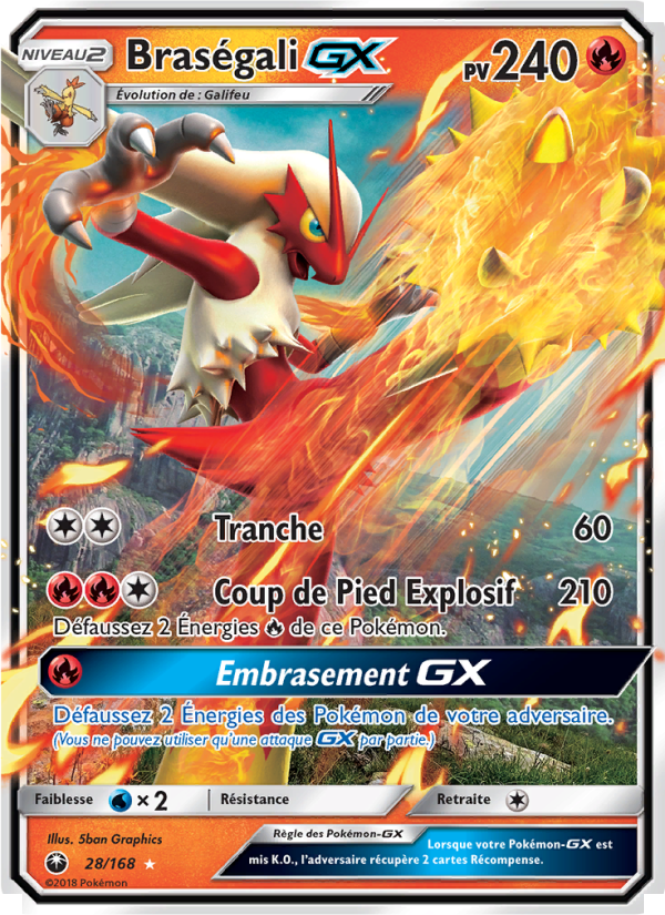 Braségali GX 28 — Celestial Storm (French Pokémon TCG card)