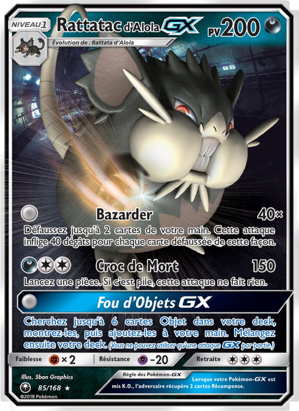 Rattatac d’Alola GX 85 — Celestial Storm (French Pokémon TCG card)
