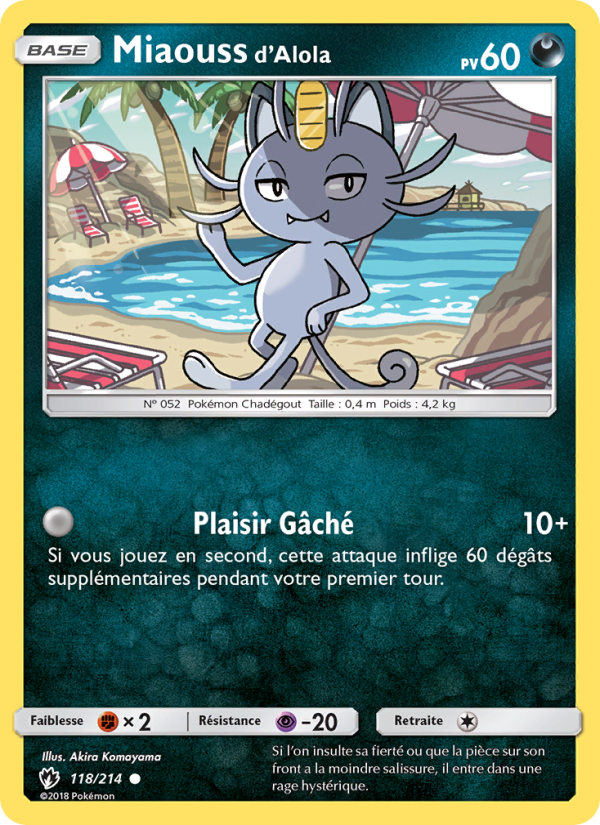 Miaouss d’Alola 118 — Lost Thunder (French Pokémon TCG card)