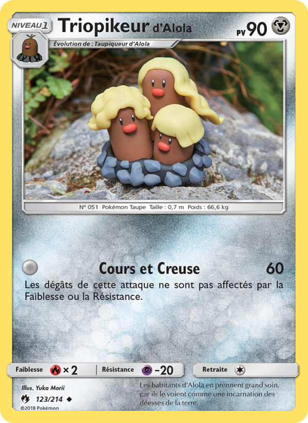 Triopikeur d’Alola 123 — Lost Thunder (French Pokémon TCG card)
