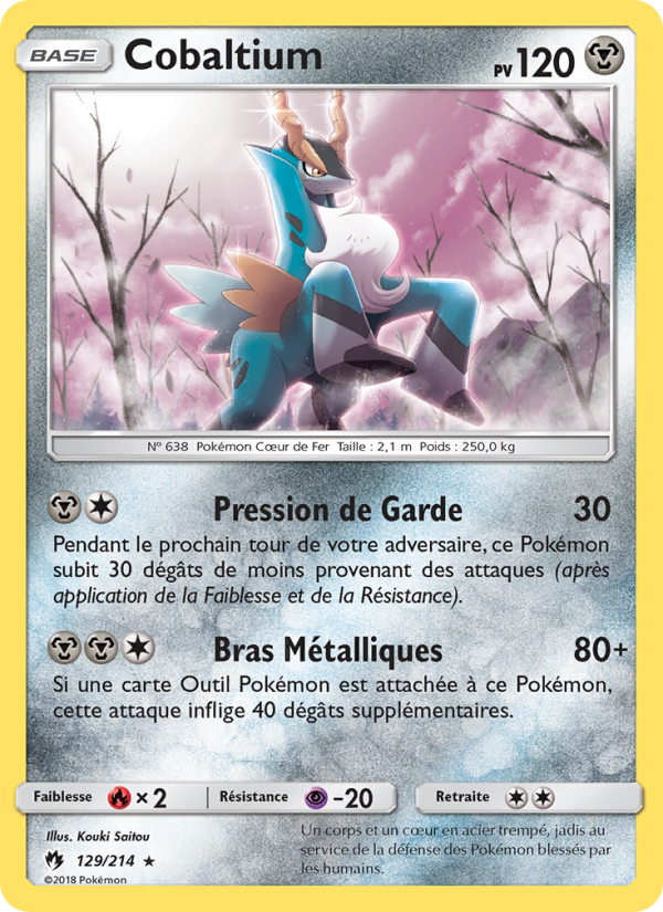 Cobaltium 129 — Lost Thunder (French Pokémon TCG card)