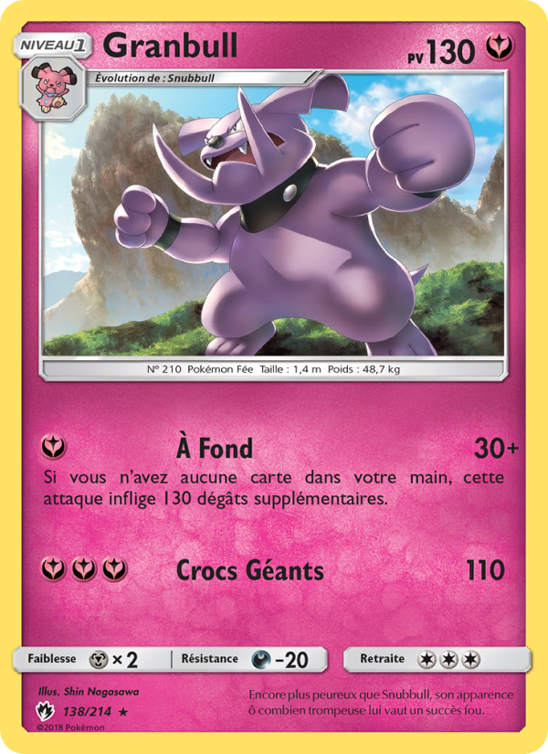 Granbull 138 — Lost Thunder (French Pokémon TCG card)