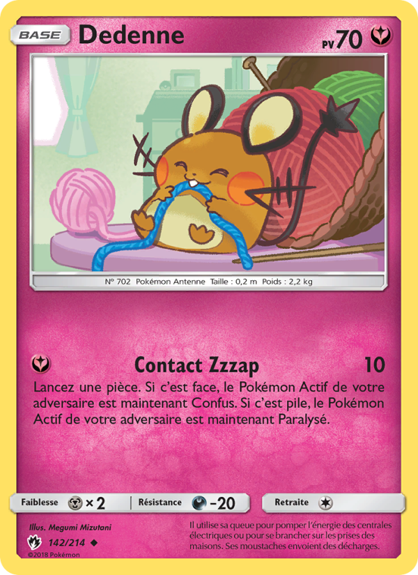 Dedenne 142 — Lost Thunder (French Pokémon TCG card)