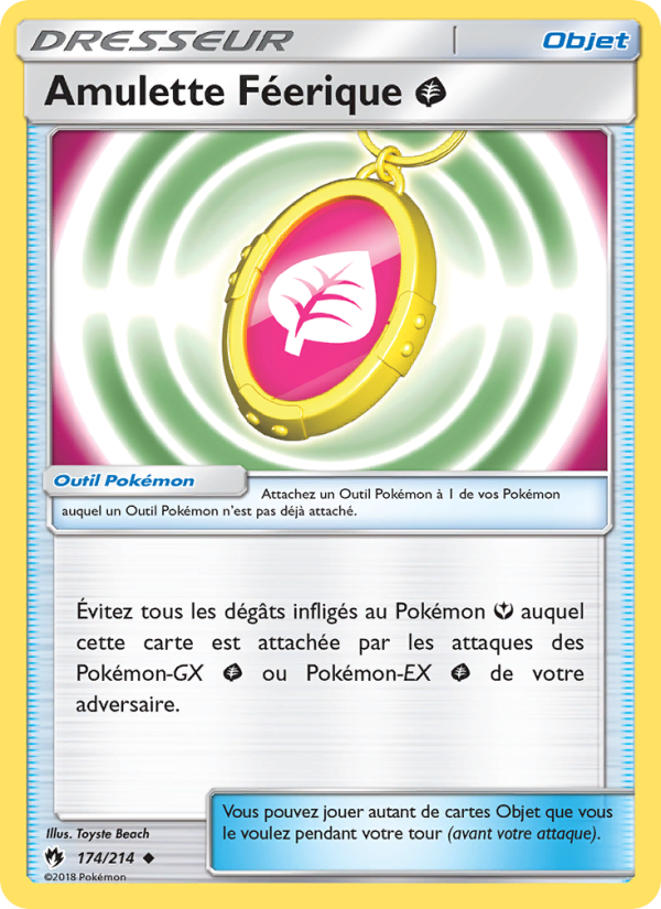 Amulette Féerique Grass 174 — Lost Thunder (French Pokémon TCG card)
