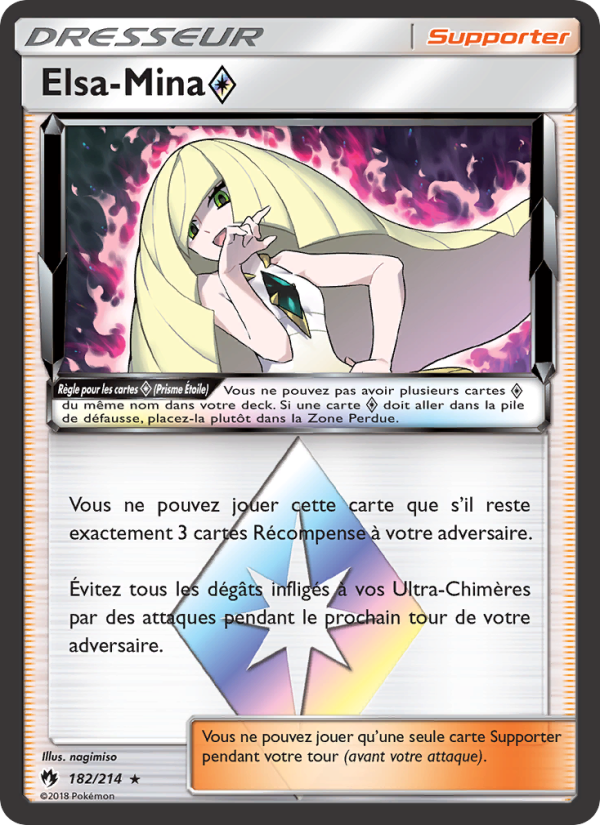 Elsa-Mina ◇ 182 — Lost Thunder (French Pokémon TCG card)