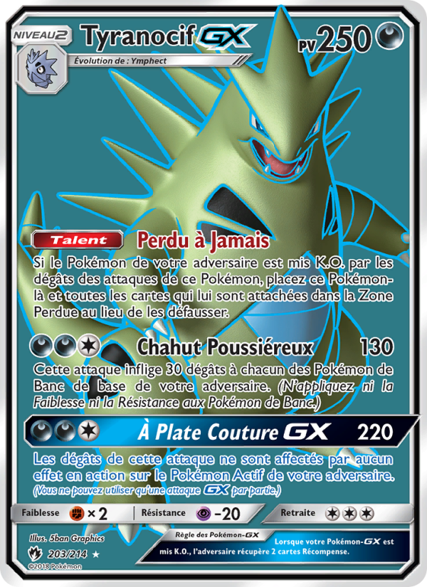 Tyranocif GX 203 — Lost Thunder (French Pokémon TCG card)
