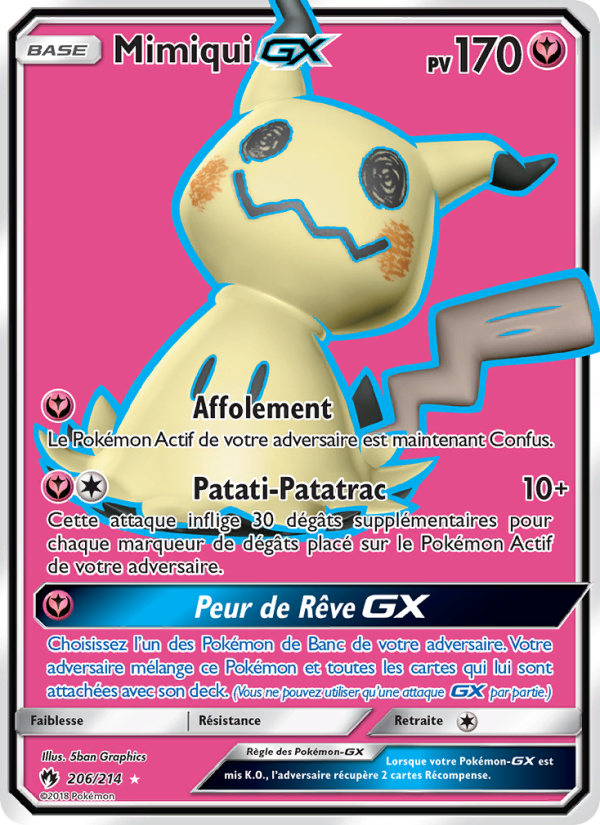 Mimiqui GX 206 — Lost Thunder (French Pokémon TCG card)