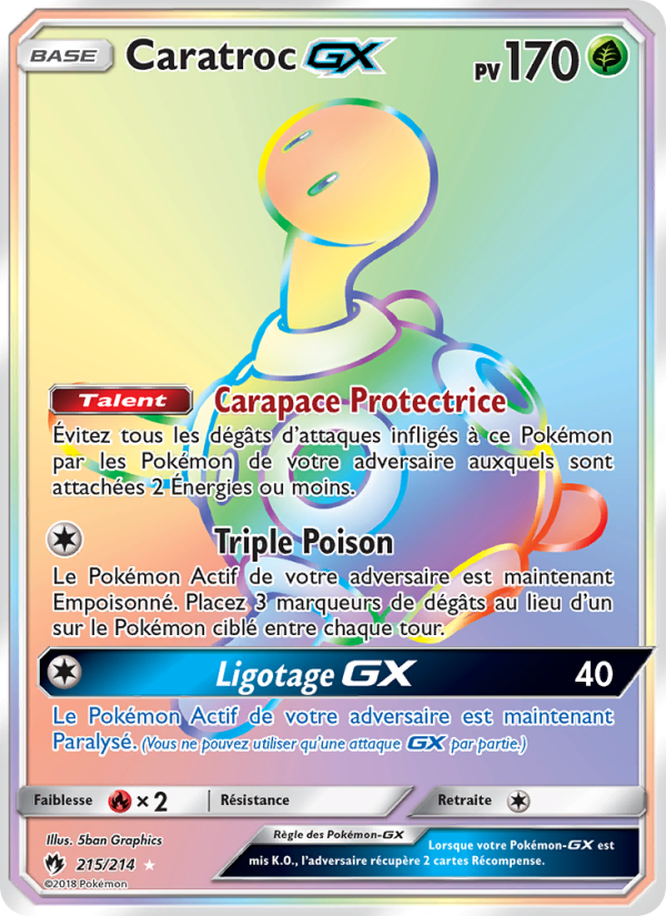 Caratroc GX 215 — Lost Thunder (French Pokémon TCG card)