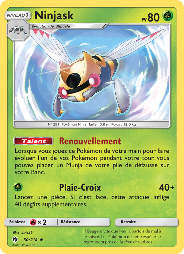 Ninjask 30 — Lost Thunder (French Pokémon TCG card)