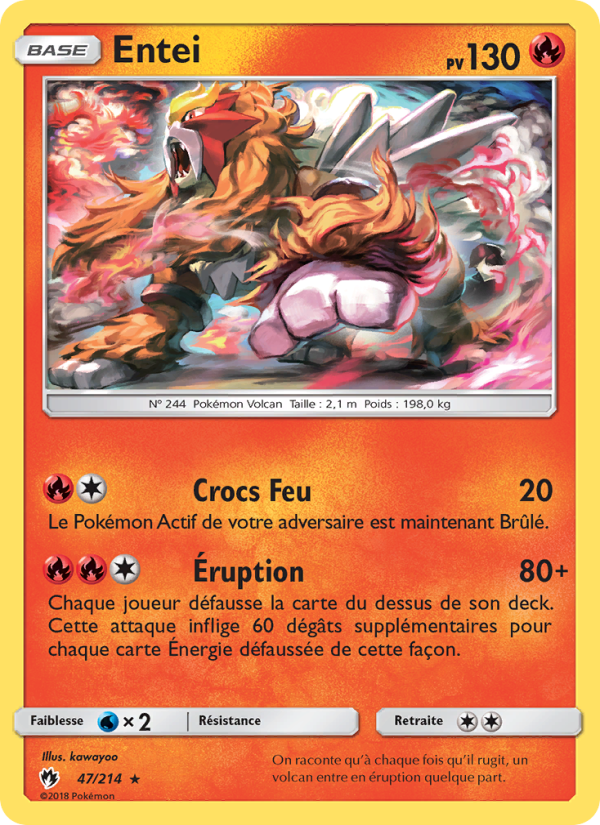 Entei 47 — Lost Thunder (French Pokémon TCG card)