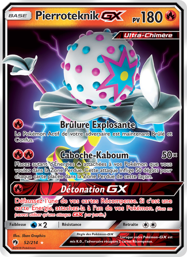 Pierroteknik GX 52 — Lost Thunder (French Pokémon TCG card)