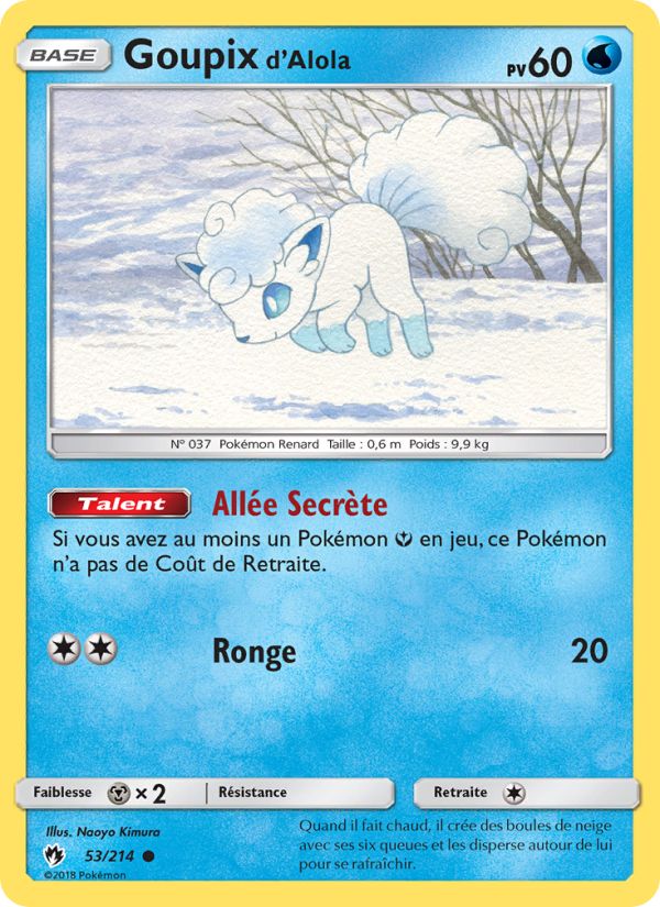 Goupix d’Alola 53 — Lost Thunder (French Pokémon TCG card)