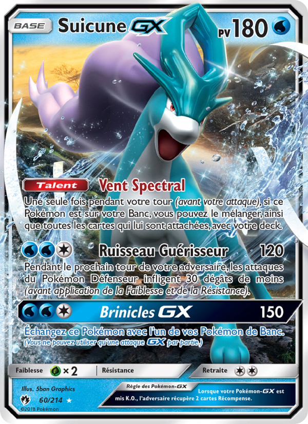 Suicune GX 60 — Lost Thunder (French Pokémon TCG card)