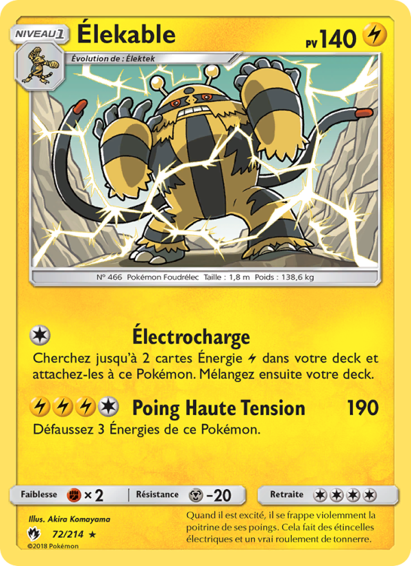 Élekable 72 — Lost Thunder (French Pokémon TCG card)