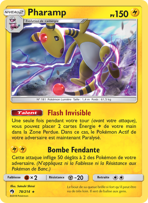 Pharamp 78 — Lost Thunder (French Pokémon TCG card)