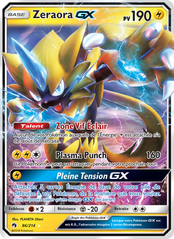Zeraora GX 86 — Lost Thunder (French Pokémon TCG card)