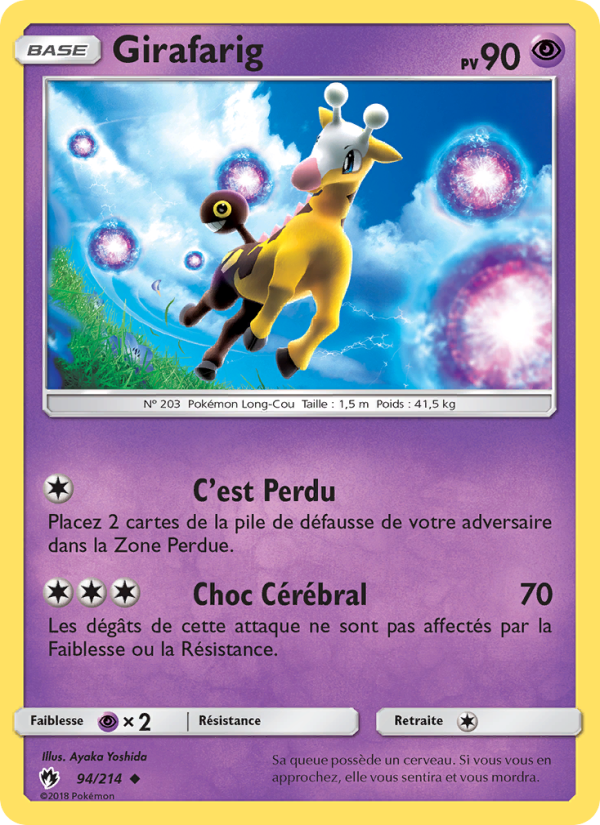 Girafarig 94 — Lost Thunder (French Pokémon TCG card)
