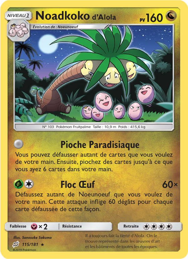 Noadkoko d’Alola 115 — Team Up (French Pokémon TCG card)