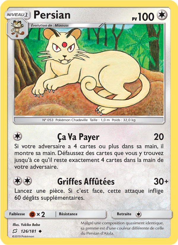 Persian 126 — Team Up (French Pokémon TCG card)