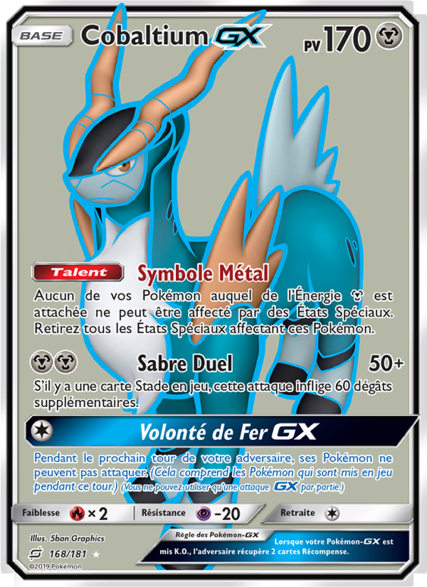 Cobaltium GX 168 — Team Up (French Pokémon TCG card)