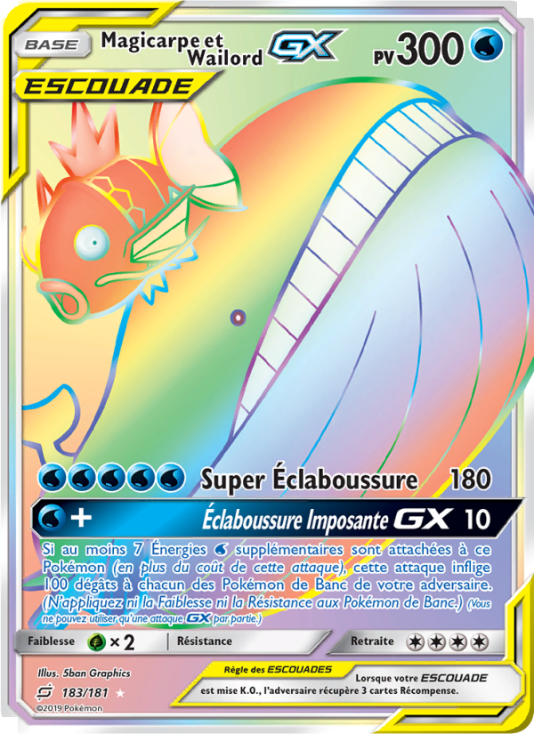 Magicarpe et Wailord GX 183 — Team Up (French Pokémon TCG card)